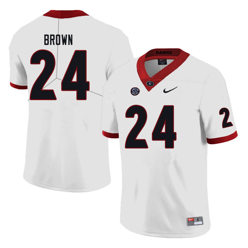 Men #24 Matthew Brown Georgia Bulldogs College Football Jerseys Sale-Black - Click Image to Close